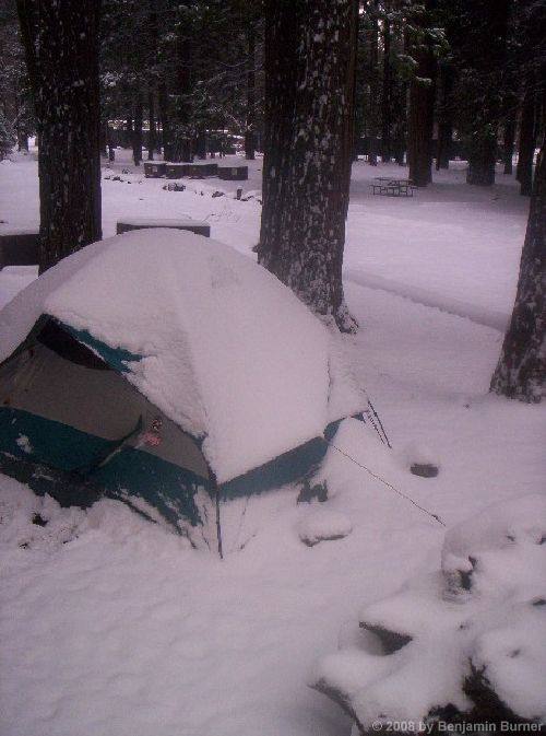 Camping after a Snowstorm in Yosemite Valley