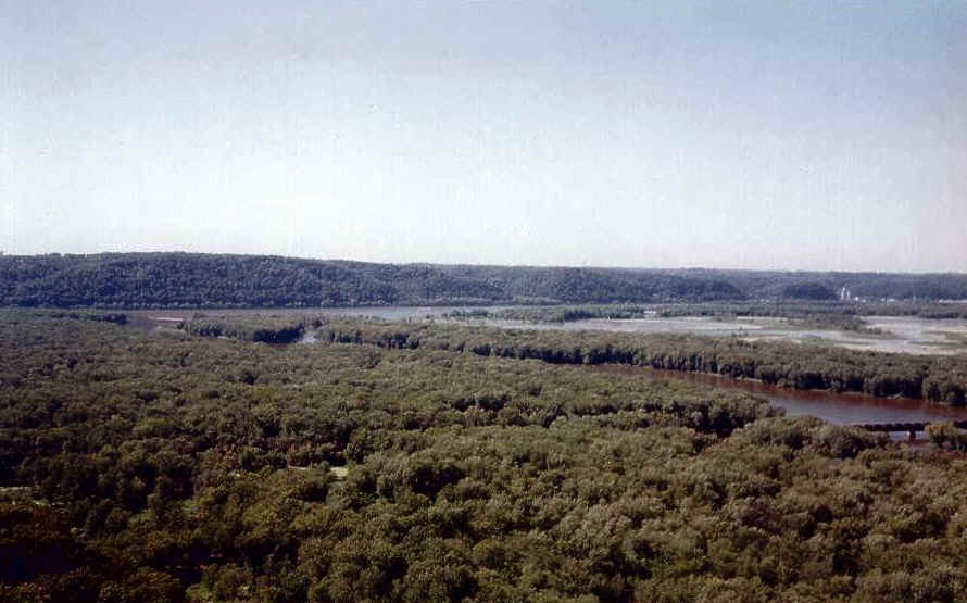 Mississippi River and Wisconsin River taken from Wyalusing State Park, WI