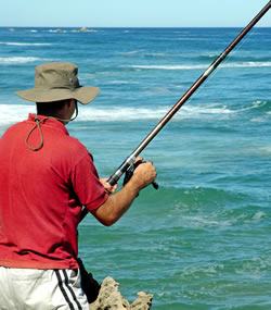 man fishing from shore