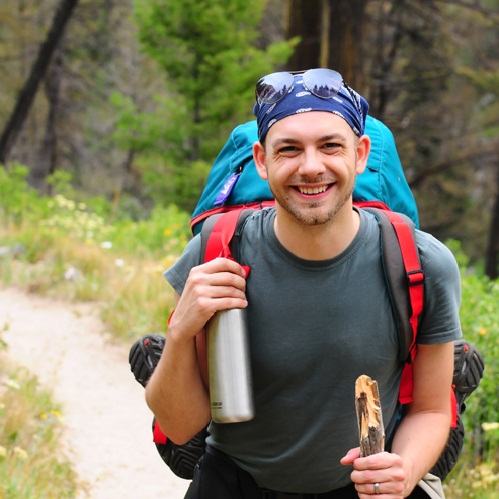 A happy backpacker